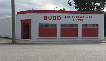 Exterior of Budd the Furnace Man & Sons storefront in Hammond, IN